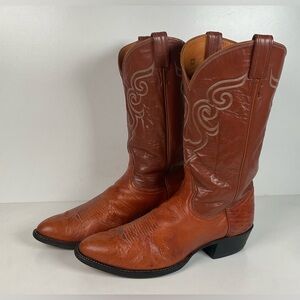 Vintage Tony Lama Smooth Ostrich Cowboy Boots | 1970s | Gold Label | Men’s 12 B